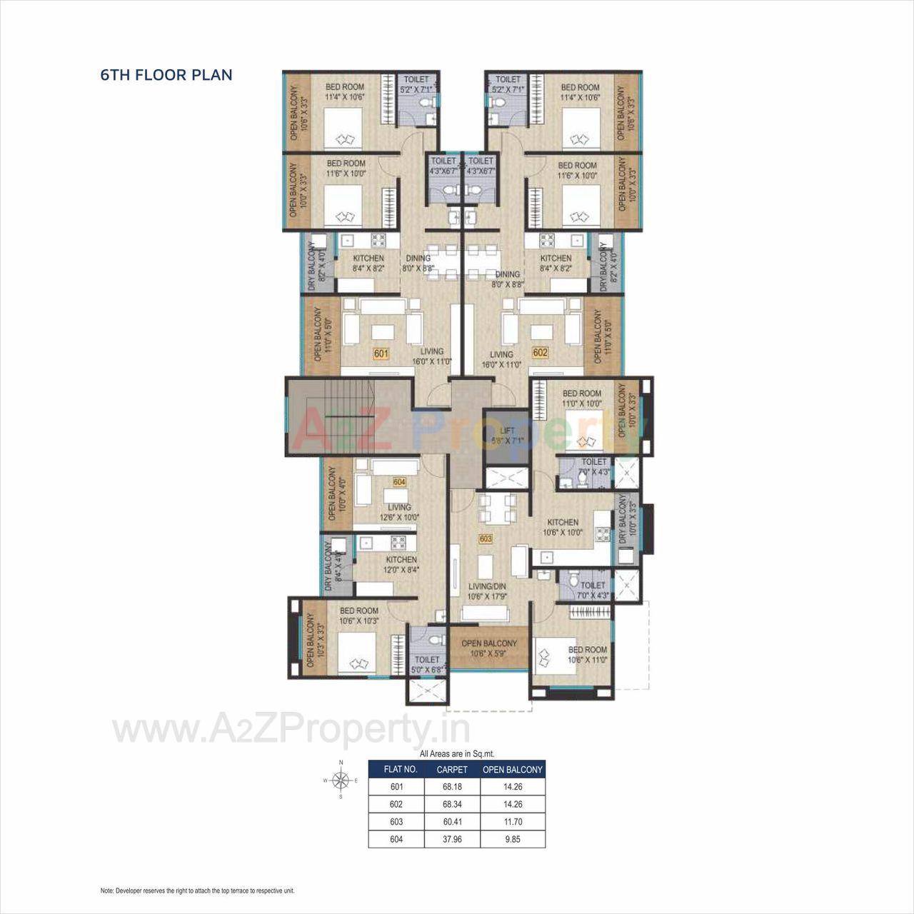 6th Floorplan of real estate project Mayank located at Mundhawa, Pune, Maharashtra