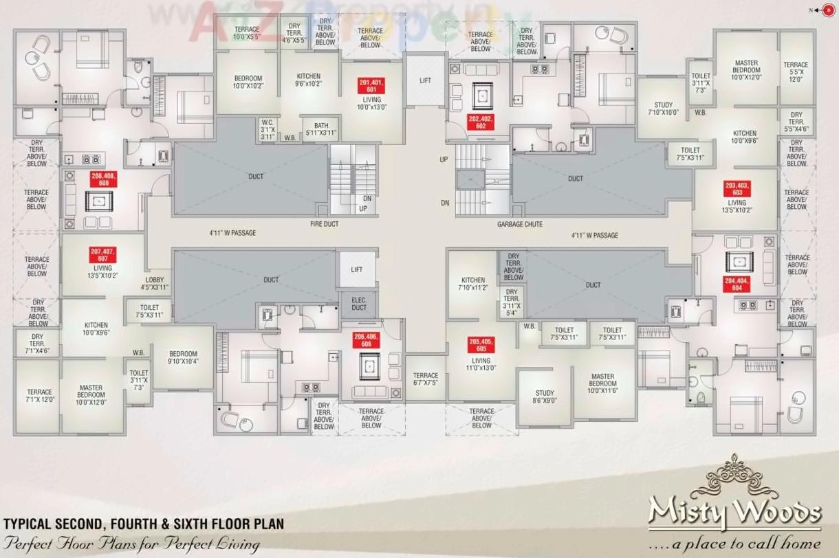 Layout of real estate project Misty Woods located at Pimpri-chinchawad-m-corp, Pune, Maharashtra