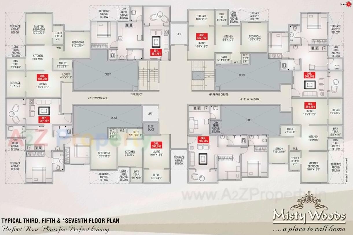 Layout of real estate project Misty Woods located at Pimpri-chinchawad-m-corp, Pune, Maharashtra