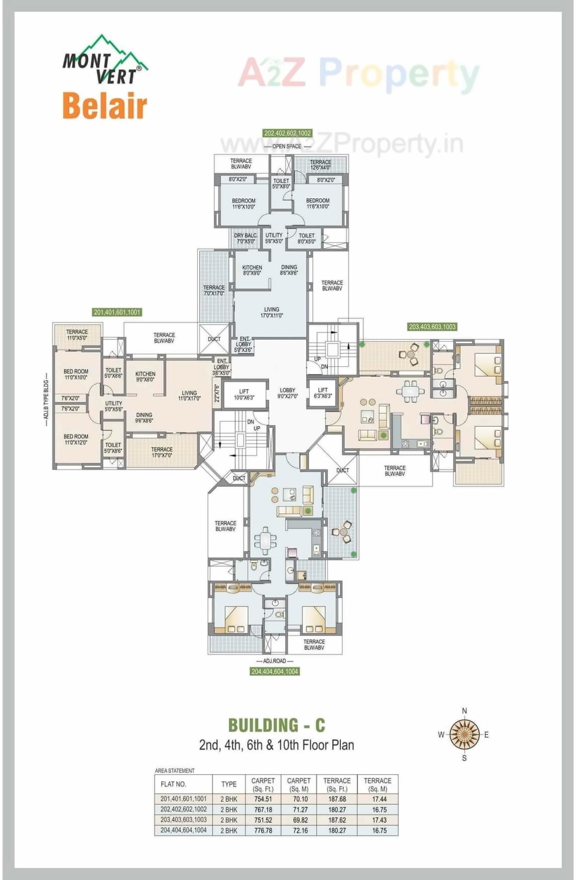 Layout of real estate project Mont Vert Belair located at Bhugaon, Pune, Maharashtra