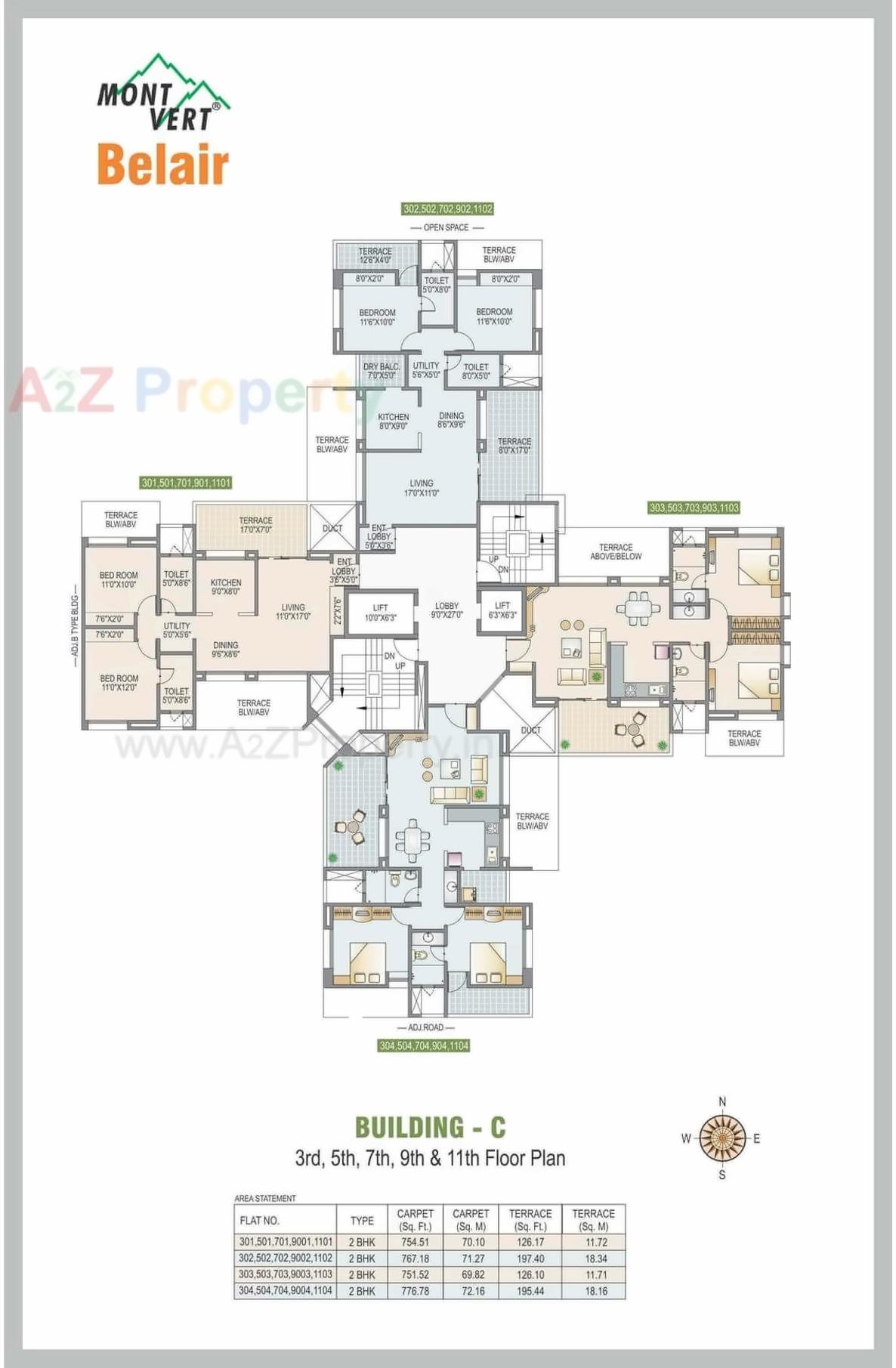 Layout of real estate project Mont Vert Belair located at Bhugaon, Pune, Maharashtra