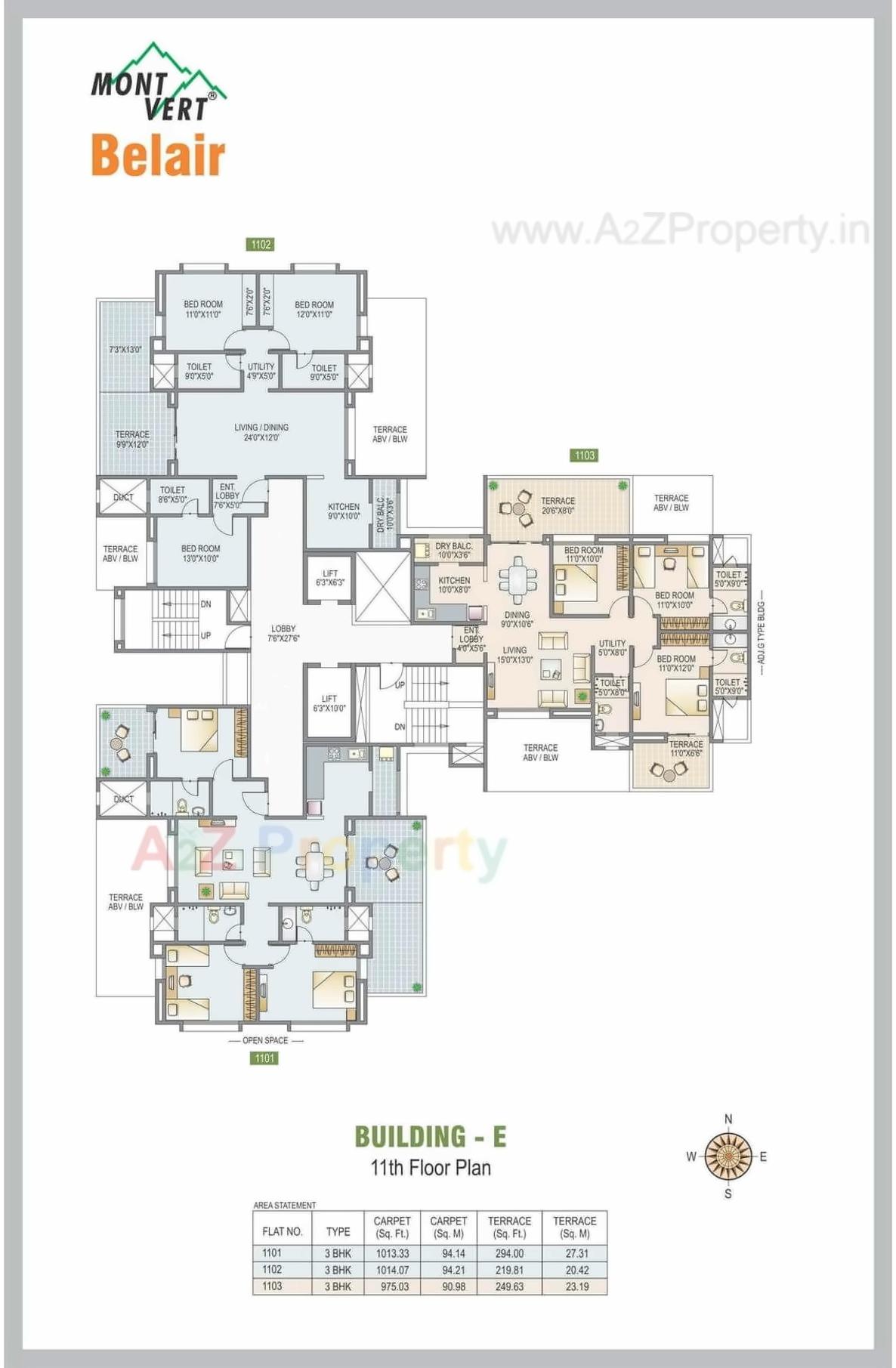 Layout of real estate project Mont Vert Belair located at Bhugaon, Pune, Maharashtra