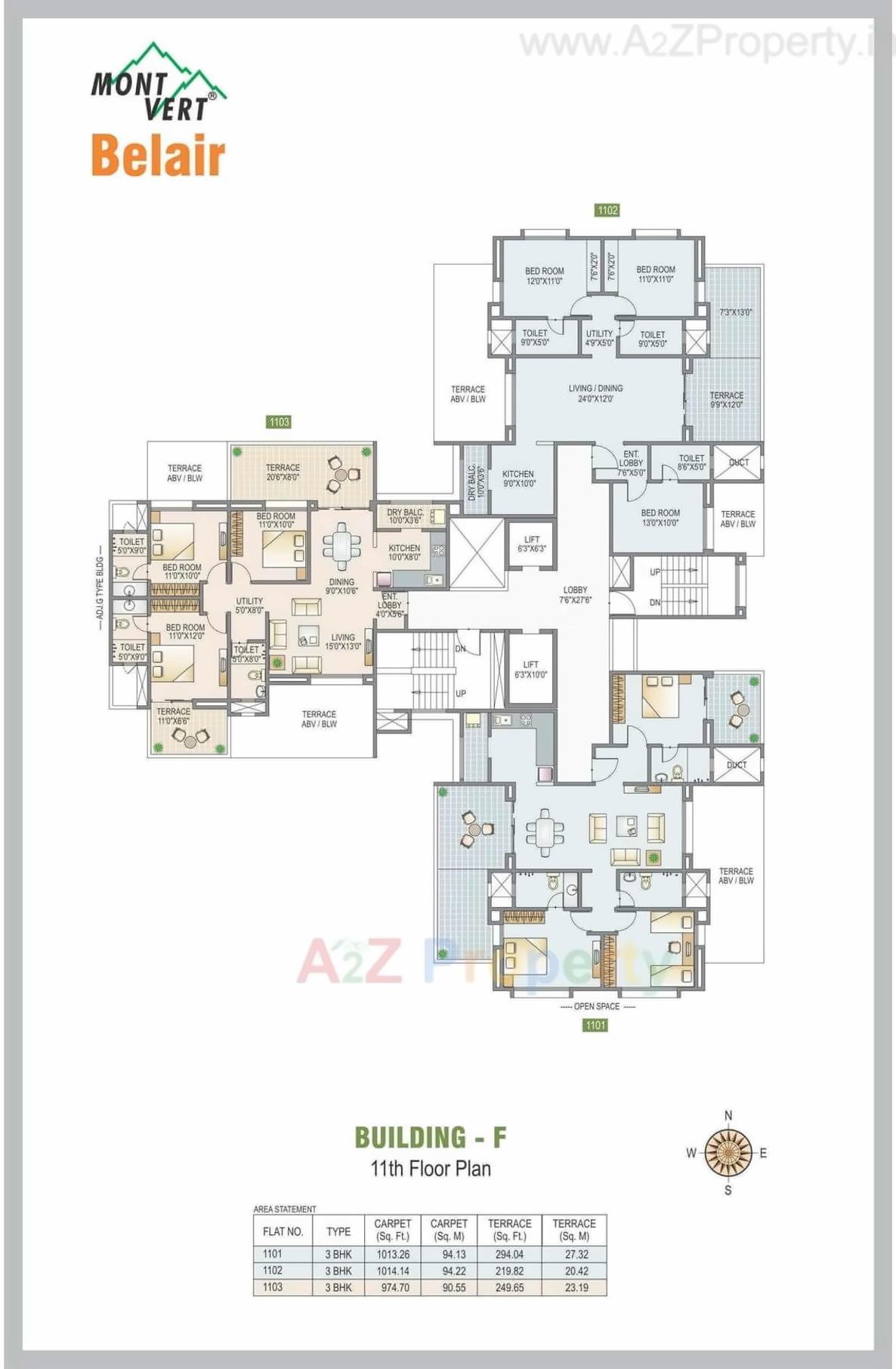 Layout of real estate project Mont Vert Belair located at Bhugaon, Pune, Maharashtra