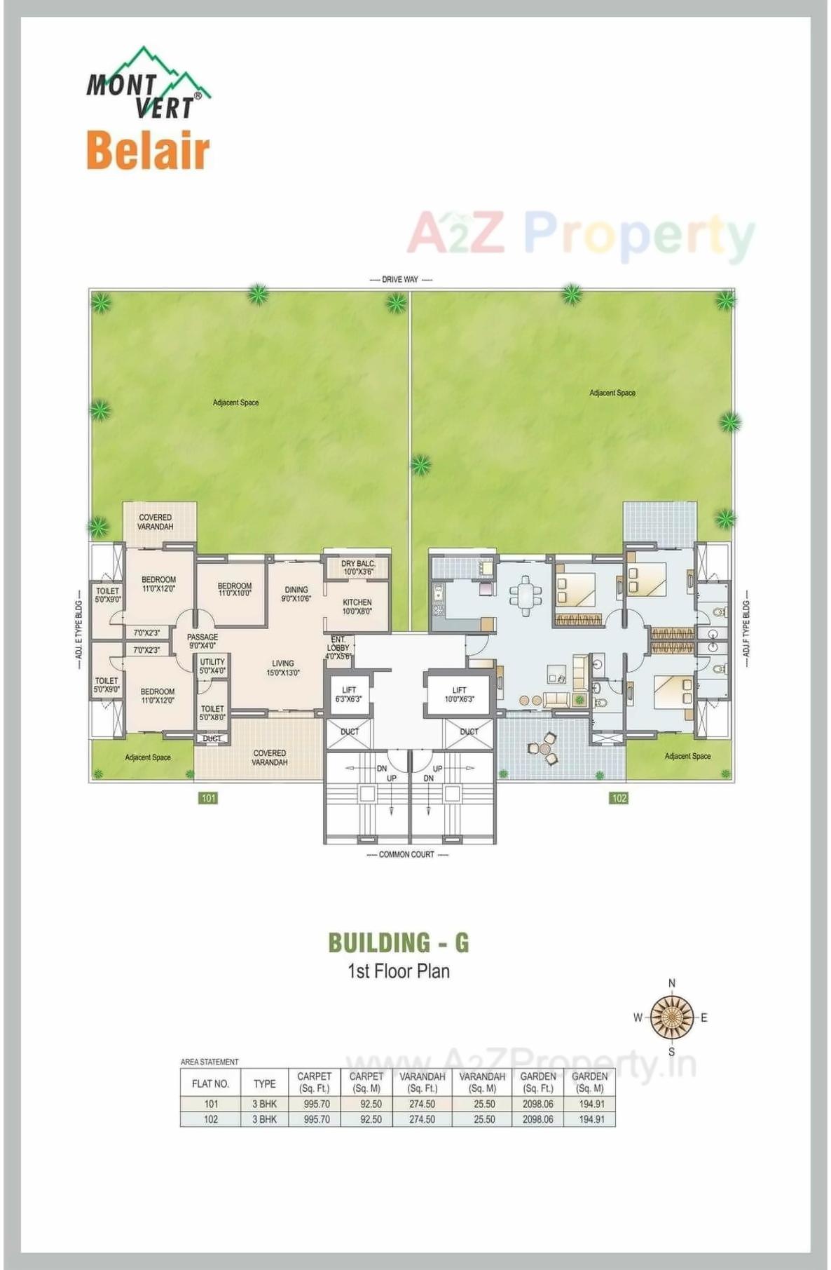 Layout of real estate project Mont Vert Belair located at Bhugaon, Pune, Maharashtra