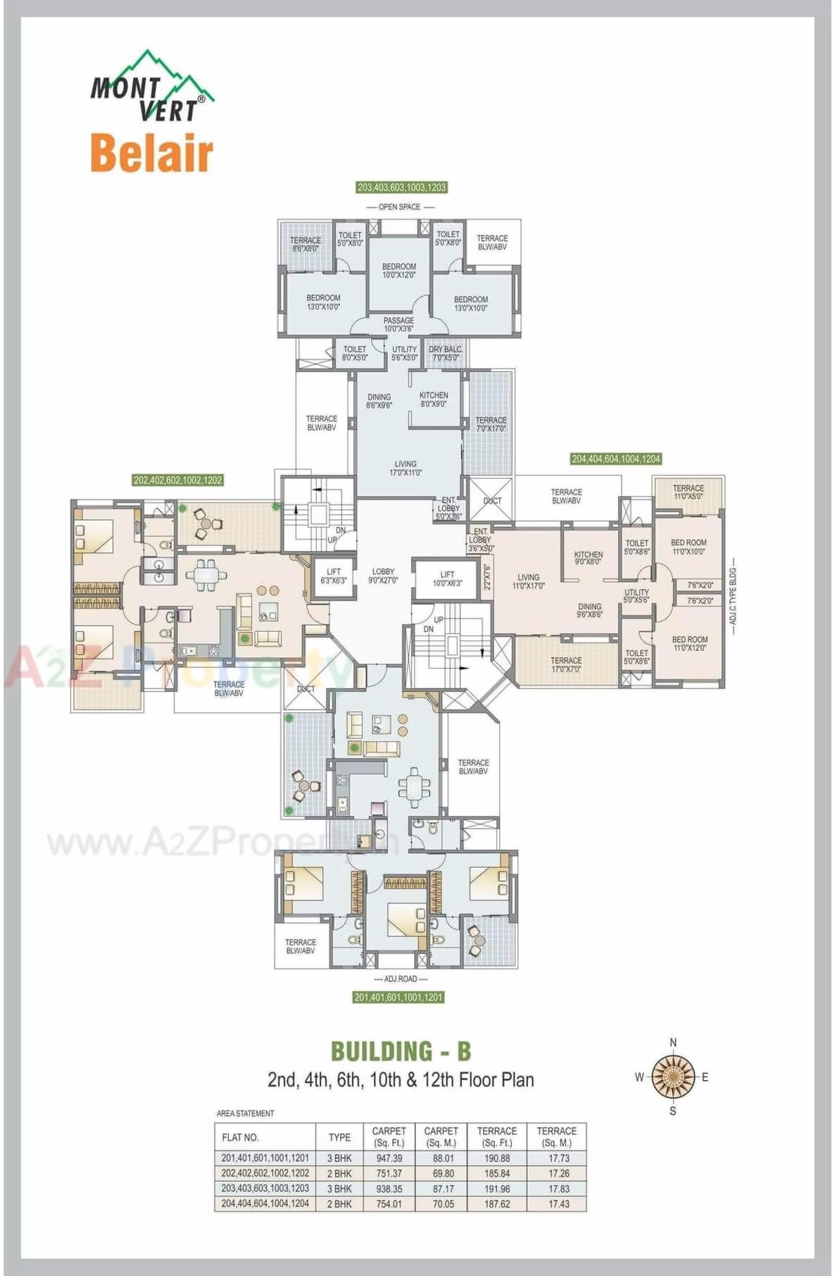 Layout of real estate project Mont Vert Belair located at Bhugaon, Pune, Maharashtra