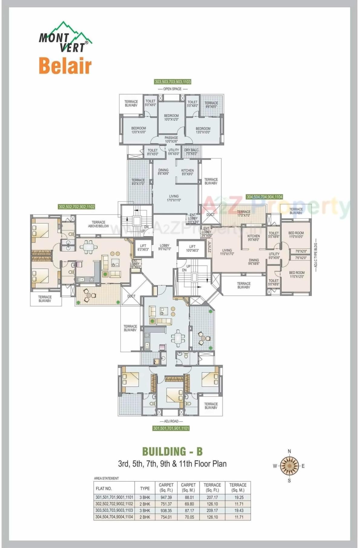 Layout of real estate project Mont Vert Belair located at Bhugaon, Pune, Maharashtra