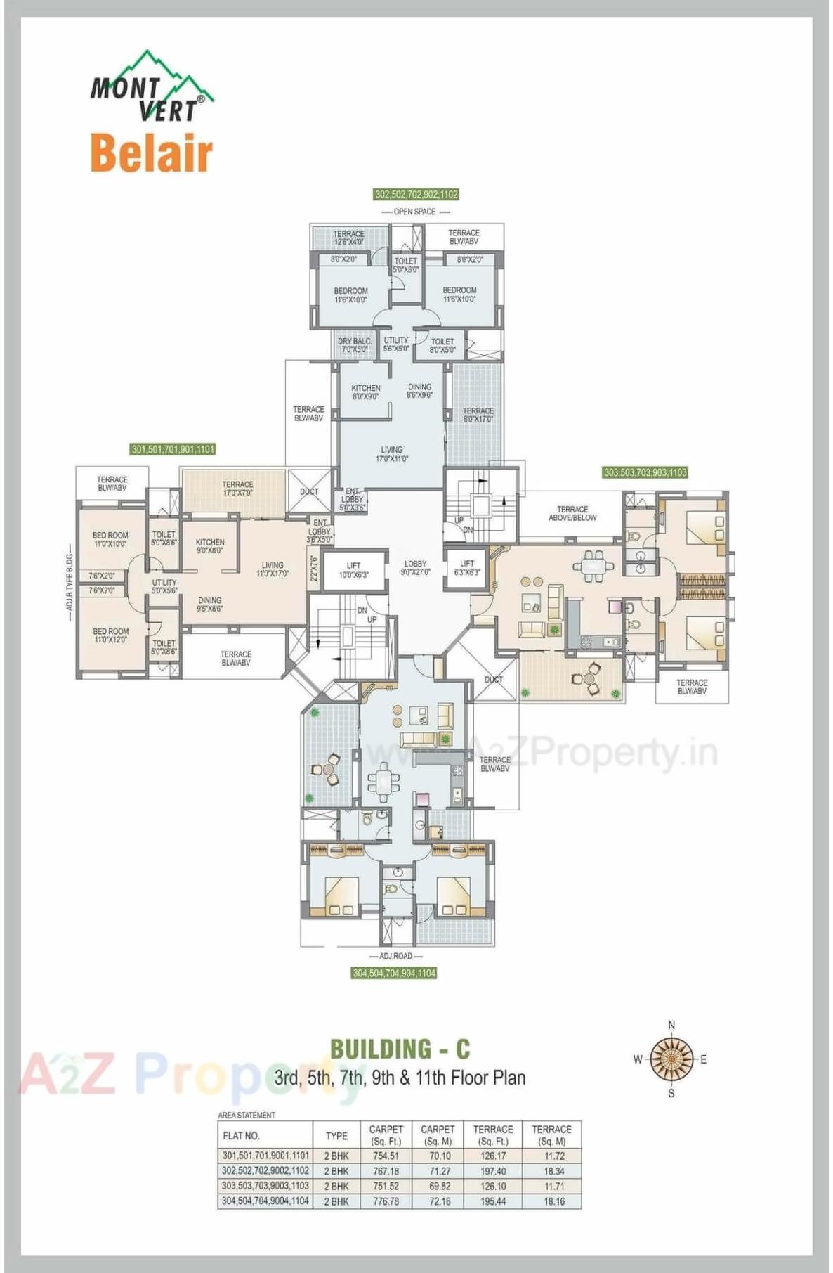 Layout of real estate project Mont Vert Belair located at Bhugaon, Pune, Maharashtra