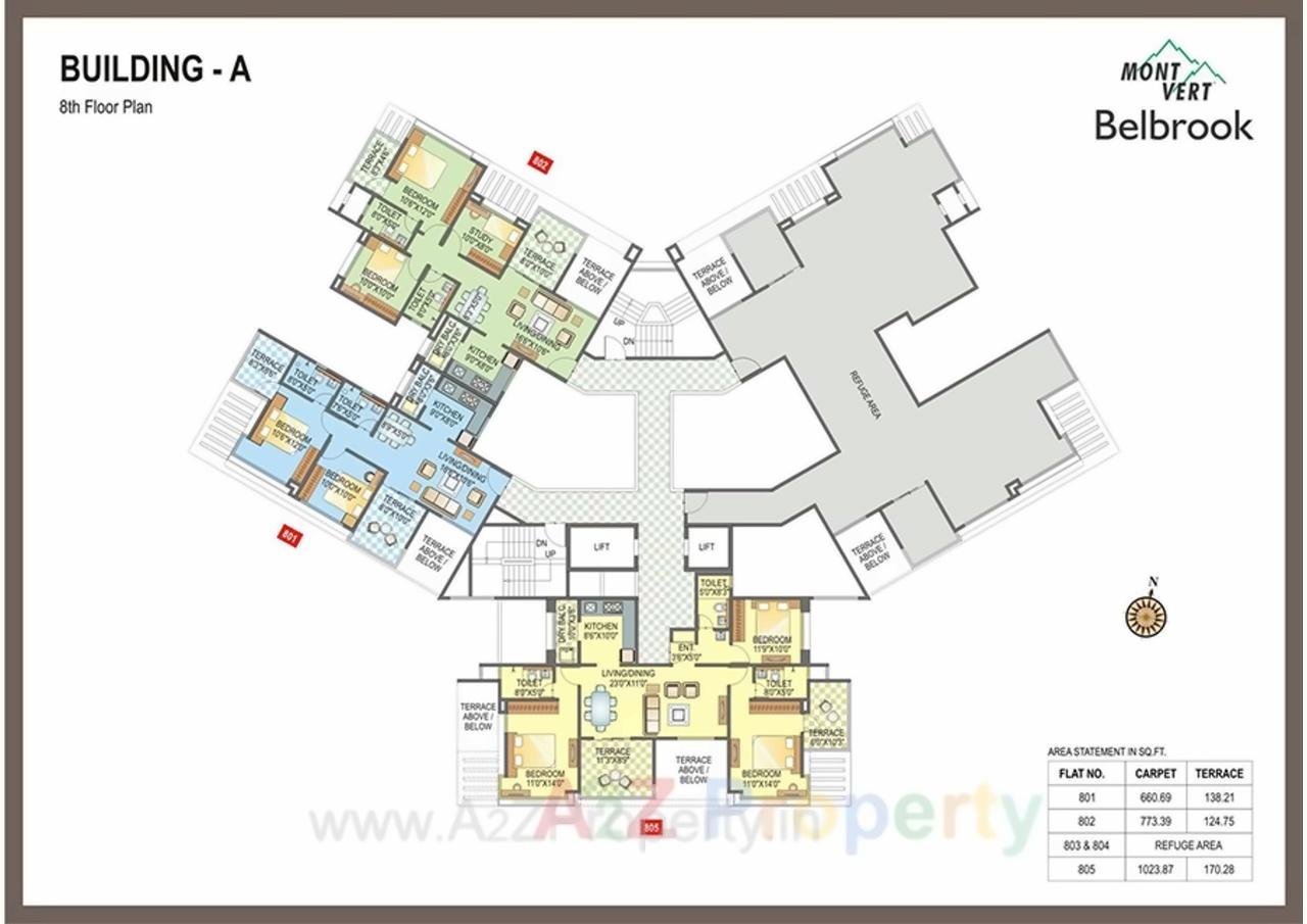 Layout of real estate project Mont Vert Belbrook located at Bhugaon, Pune, Maharashtra