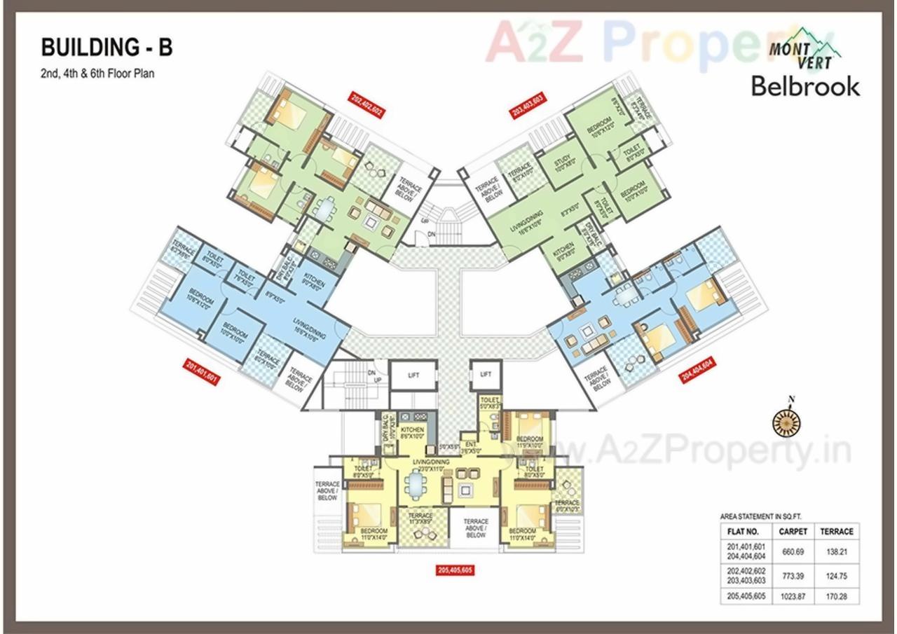 Layout of real estate project Mont Vert Belbrook located at Bhugaon, Pune, Maharashtra
