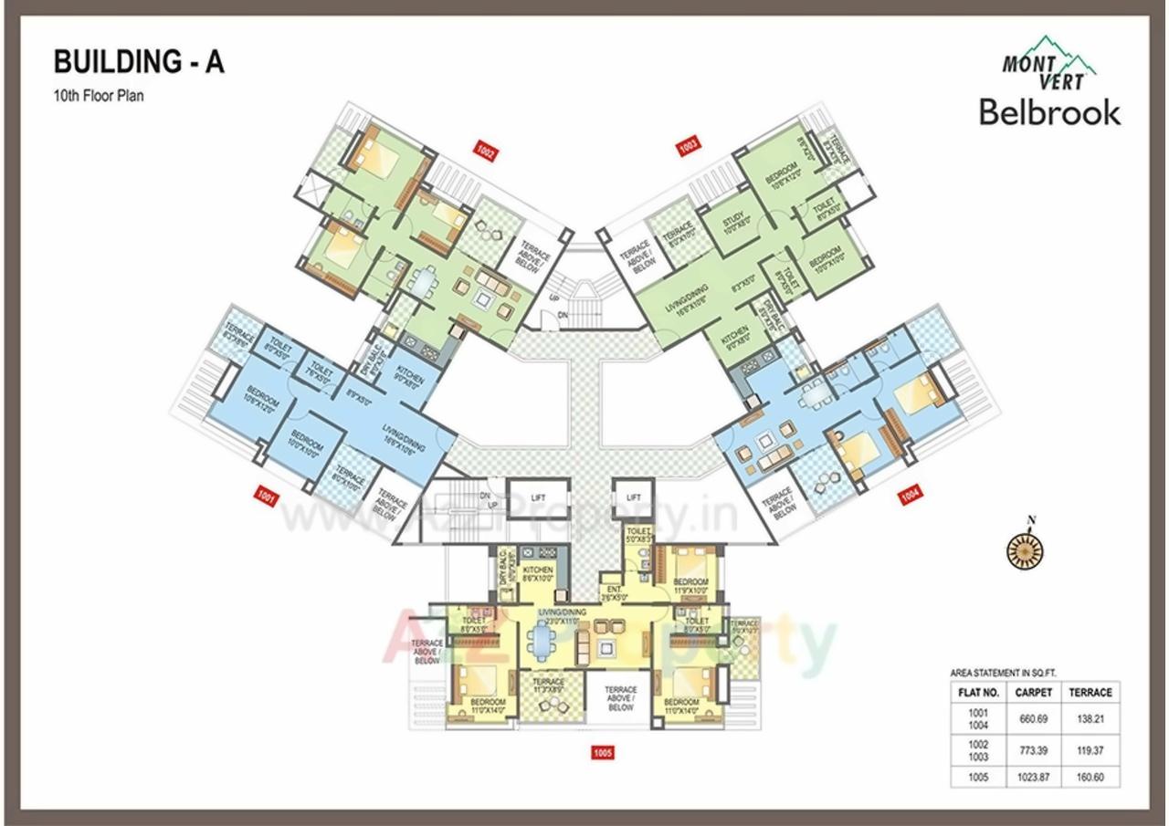 Layout of real estate project Mont Vert Belbrook located at Bhugaon, Pune, Maharashtra