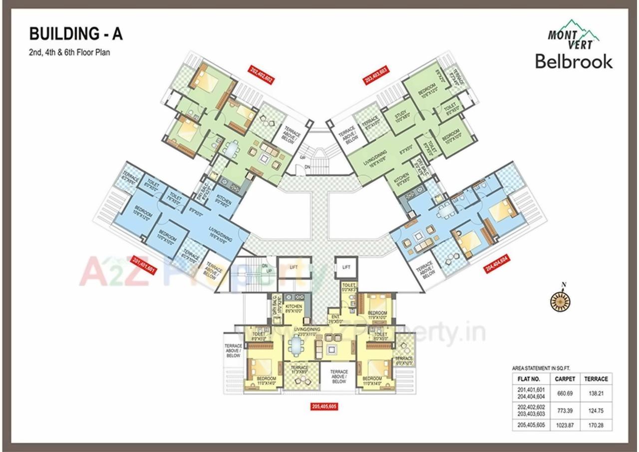 Layout of real estate project Mont Vert Belbrook located at Bhugaon, Pune, Maharashtra