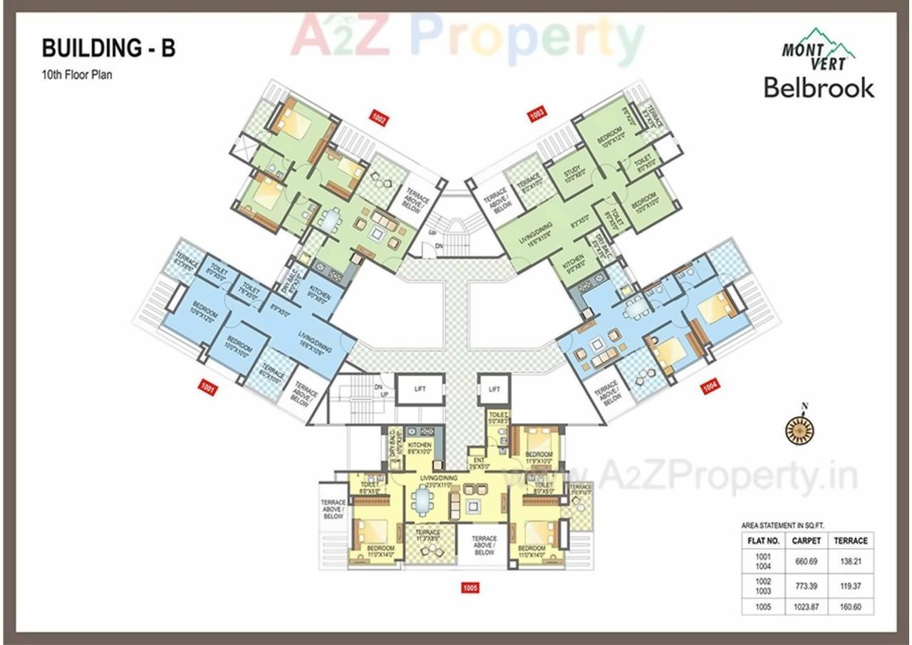 Layout of real estate project Mont Vert Belbrook located at Bhugaon, Pune, Maharashtra