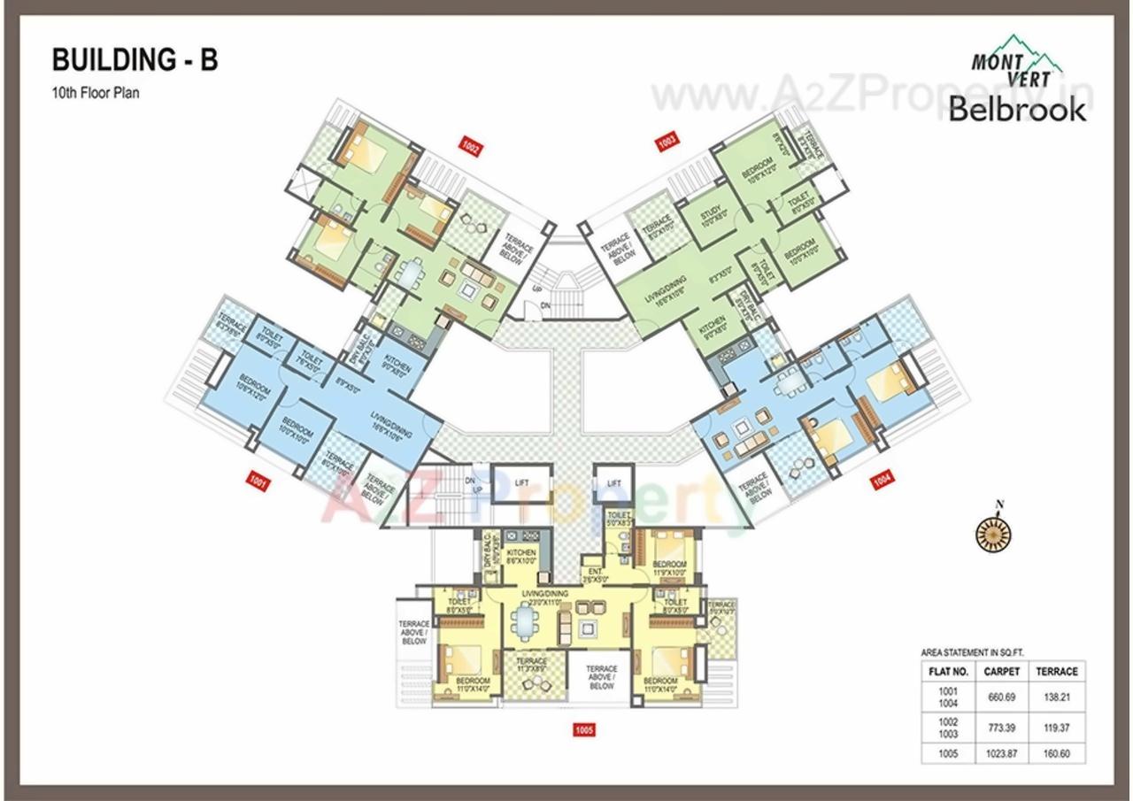 Layout of real estate project Mont Vert Belbrook located at Bhugaon, Pune, Maharashtra