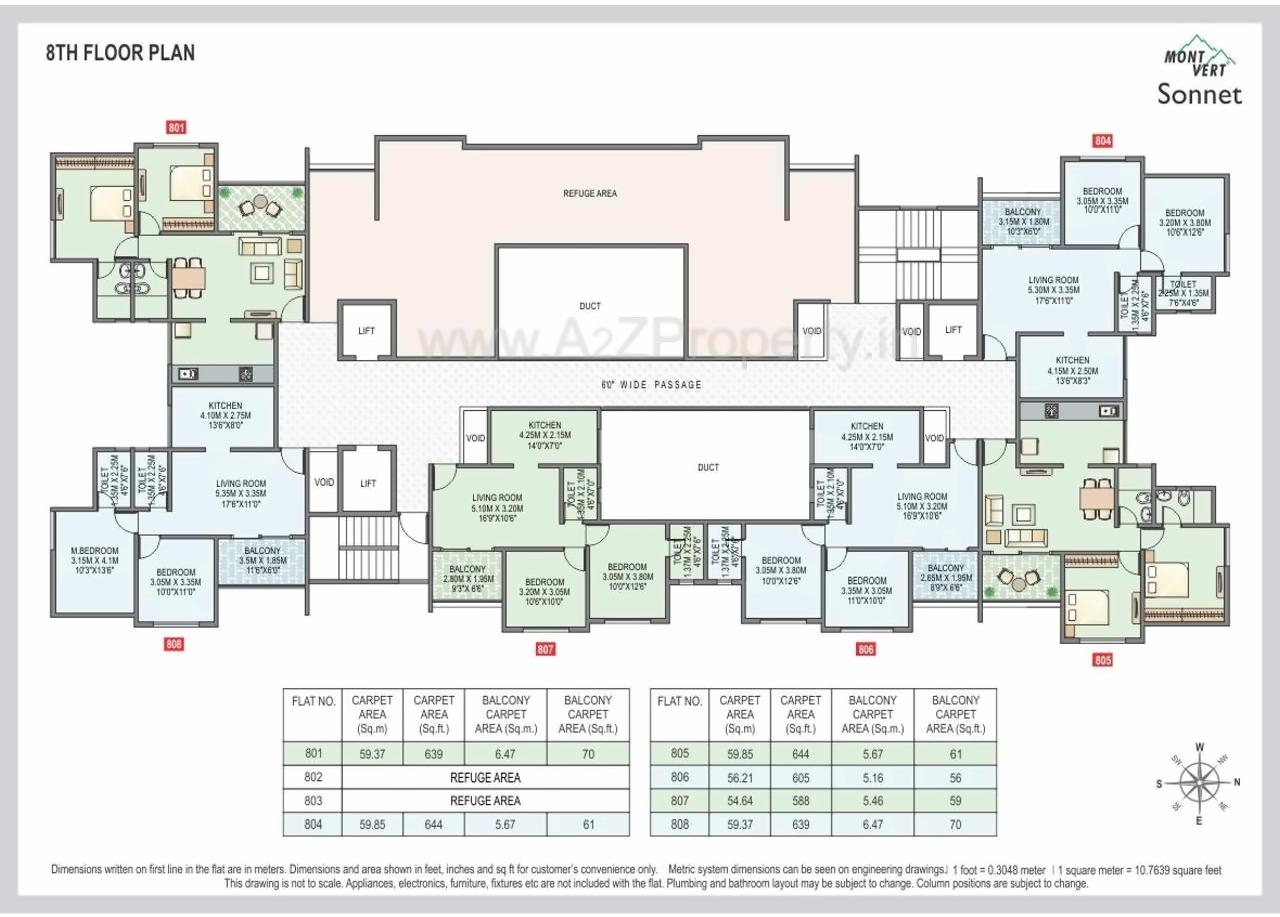 Layout of real estate project Mont Vert Sonnet located at Wakad, Pune, Maharashtra