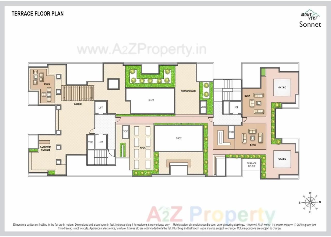 Layout of real estate project Mont Vert Sonnet located at Wakad, Pune, Maharashtra