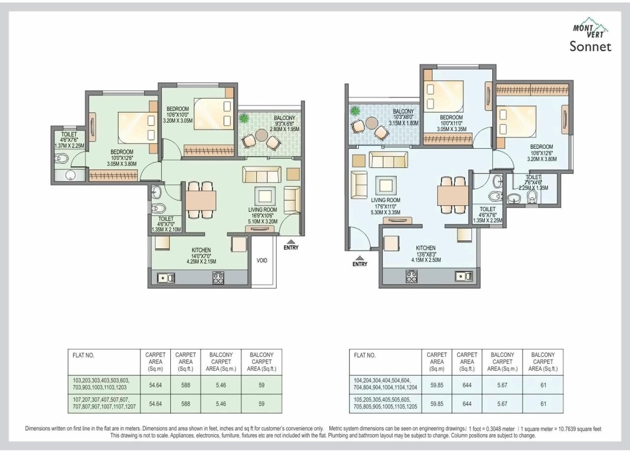 Layout of real estate project Mont Vert Sonnet located at Wakad, Pune, Maharashtra