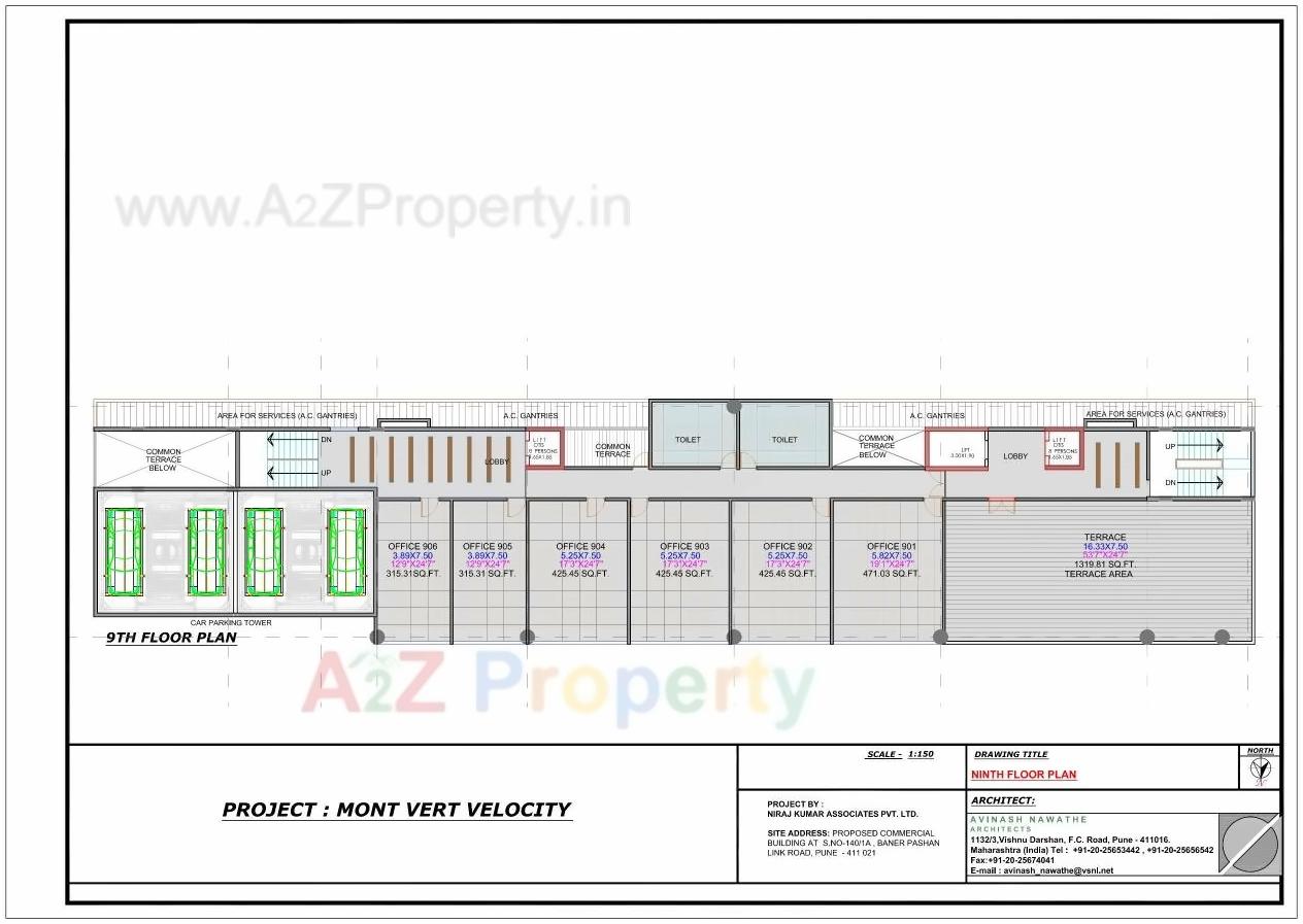 Layout of real estate project Mont Vert Velocity located at Pashan, Pune, Maharashtra