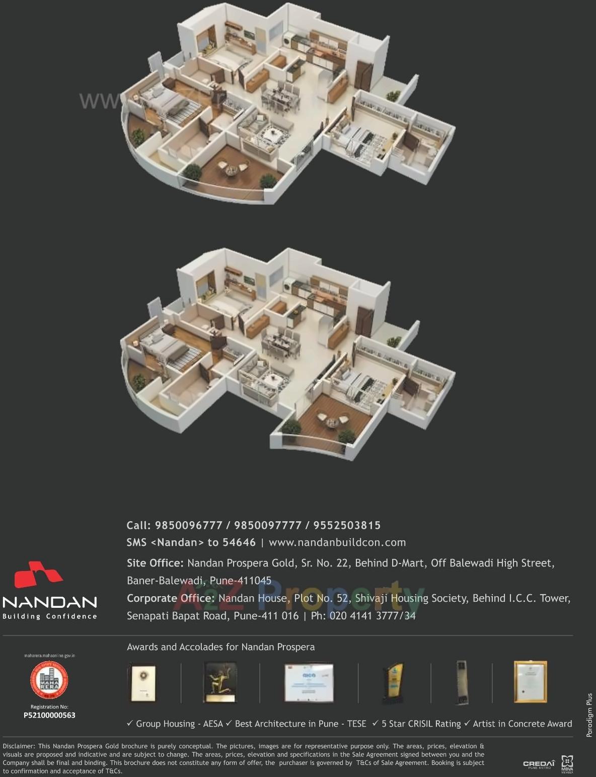 Layout of real estate project Nandan Prospera Gold located at Baner, Pune, Maharashtra