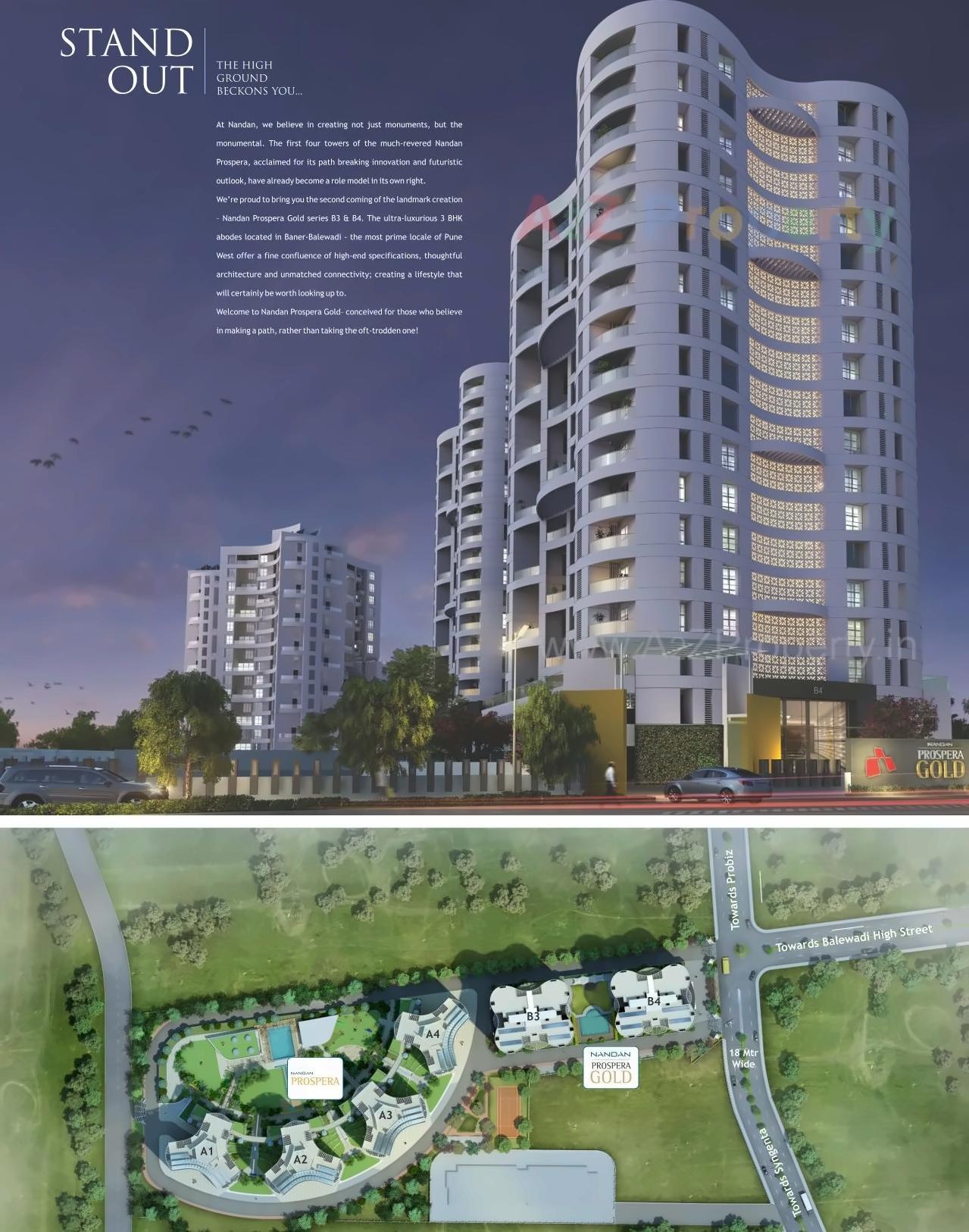 3D Elevation of real estate project Nandan Prospera Gold located at Baner, Pune, Maharashtra