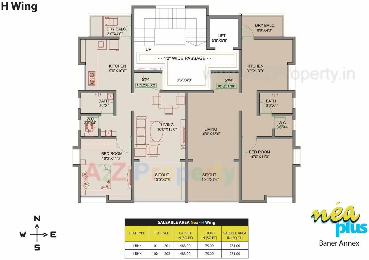 Layout of real estate project Neaplus located at Sus, Pune, Maharashtra