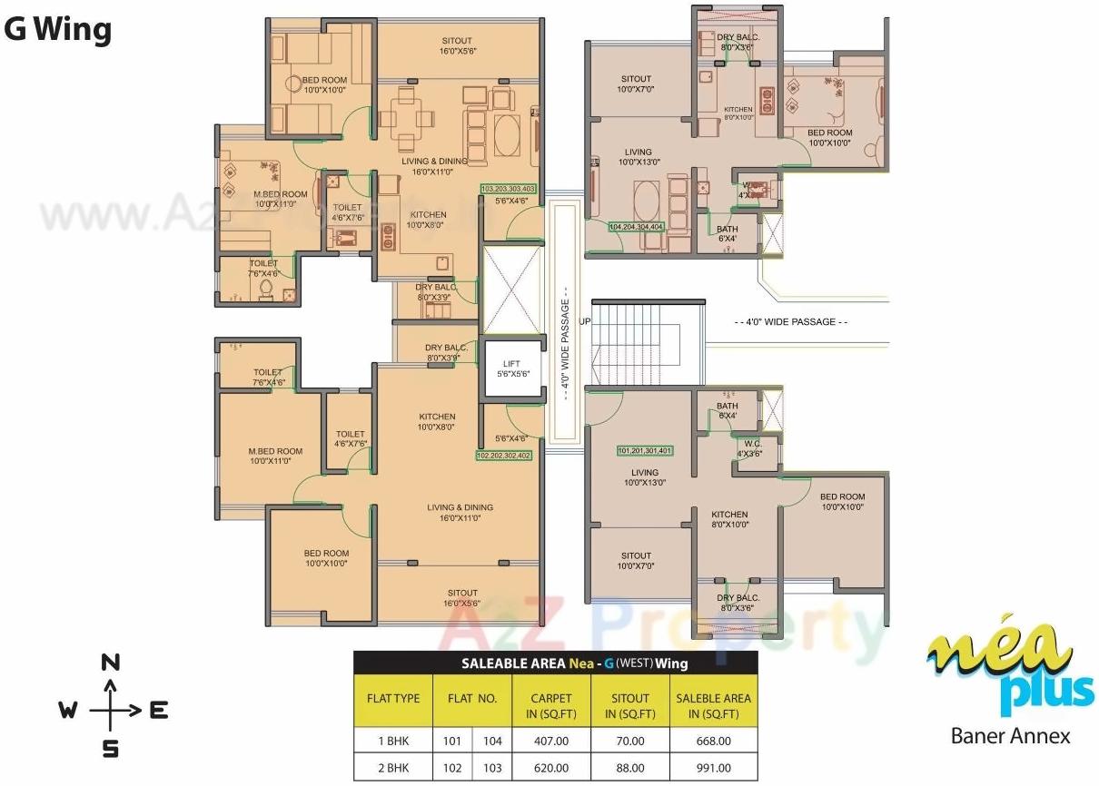 Layout of real estate project Neaplus located at Sus, Pune, Maharashtra