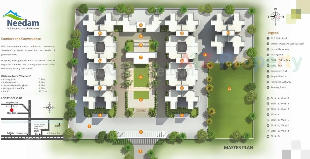 Layout of real estate project Needam   Block located at Koregaon-mul, Pune, Maharashtra