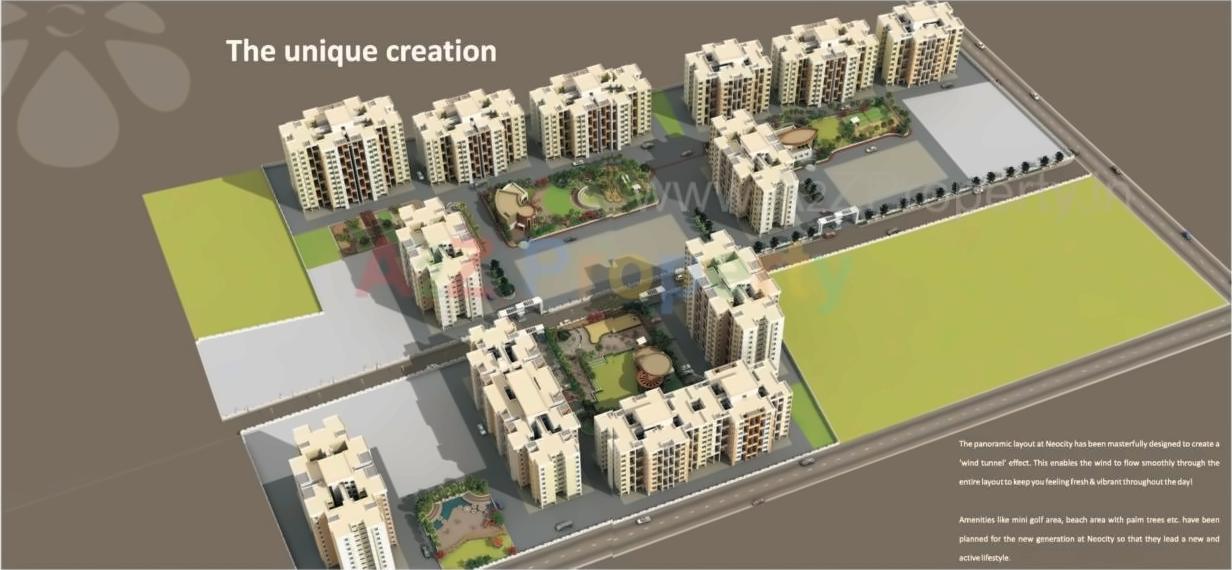 Layout of real estate project Neo City located at Wagholi, Pune, Maharashtra