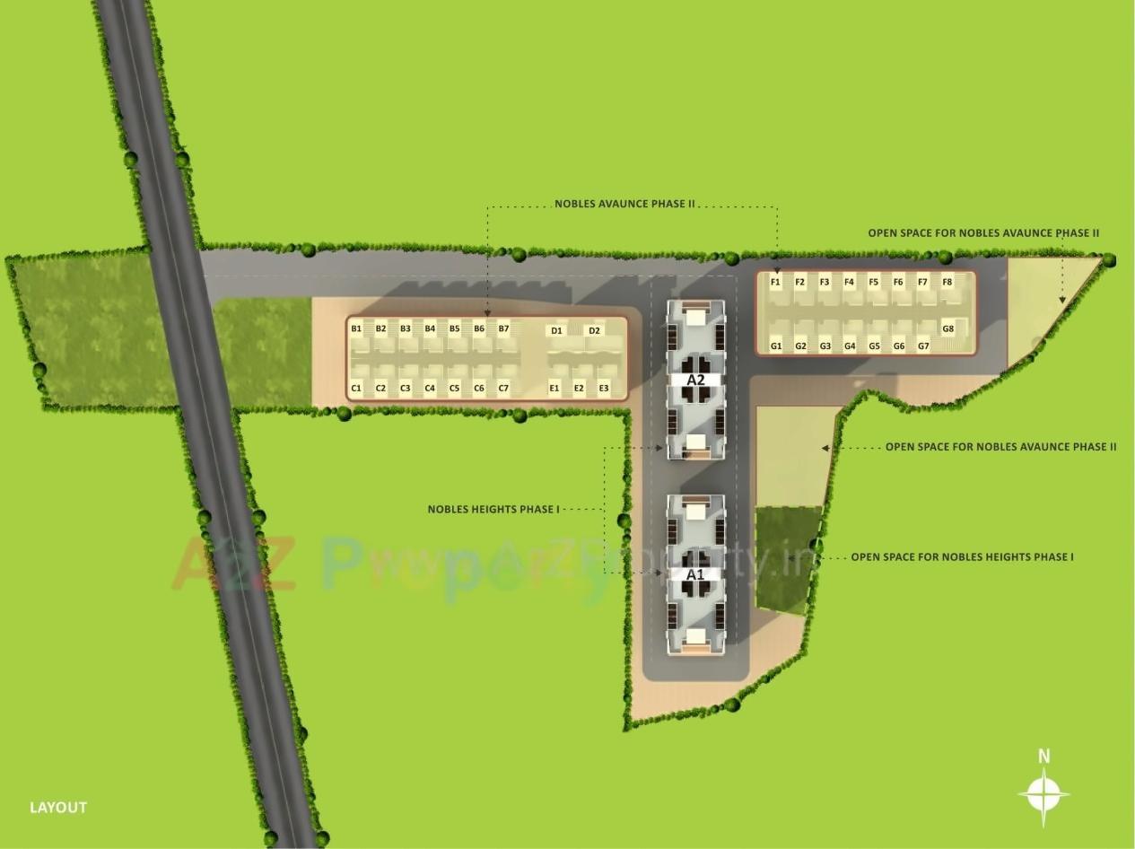 Layout of real estate project Nobles Heights  A1 located at Pune-m-corp, Pune, Maharashtra