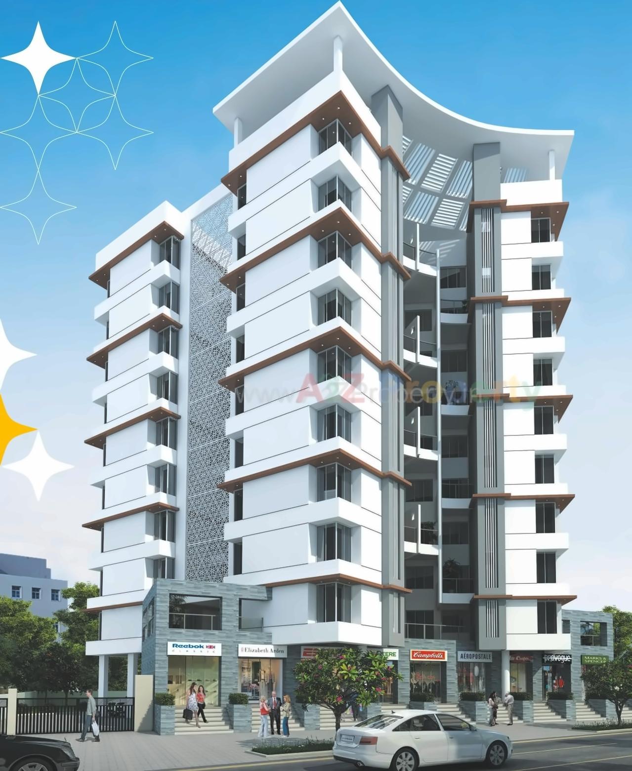 3D Elevation of real estate project Nobles Jewel located at Pune-m-corp, Pune, Maharashtra