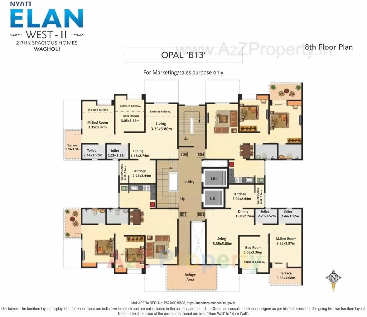 Layout of real estate project Nyati Elan West located at Wagholi, Pune, Maharashtra
