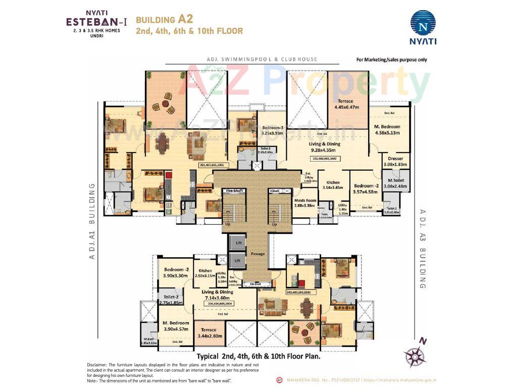 Building A2 2nd, 4th, 6th & 10th Floor  of real estate project Nyati Esteban located at Undri, Pune, Maharashtra