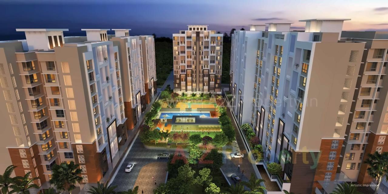 3D Elevation of real estate project Nyati Esteban located at Undri, Pune, Maharashtra