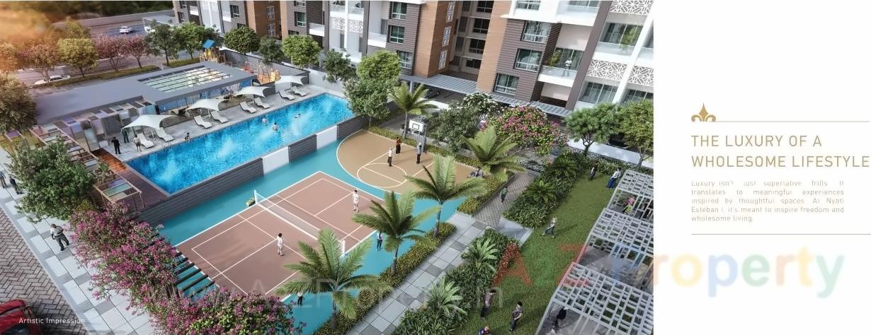 3D Elevation of real estate project Nyati Esteban located at Undri, Pune, Maharashtra