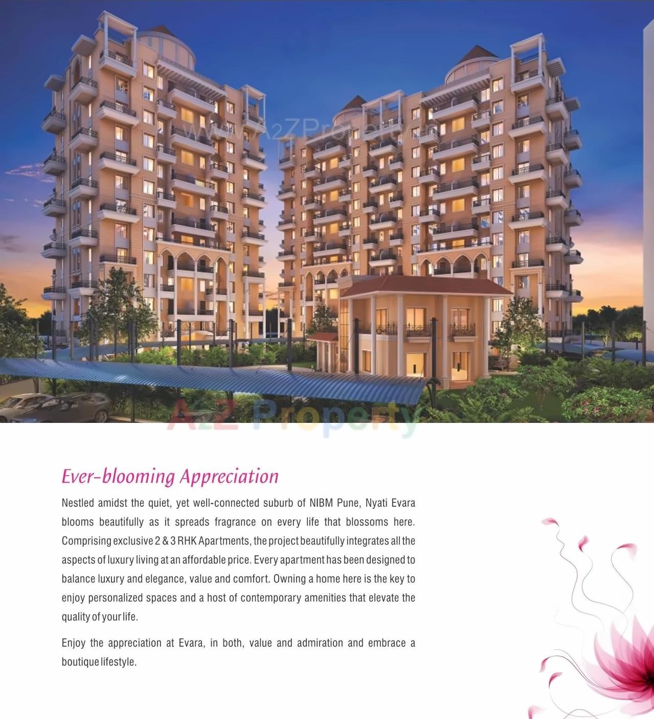 3D Elevation of real estate project Nyati Evara located at Undri, Pune, Maharashtra