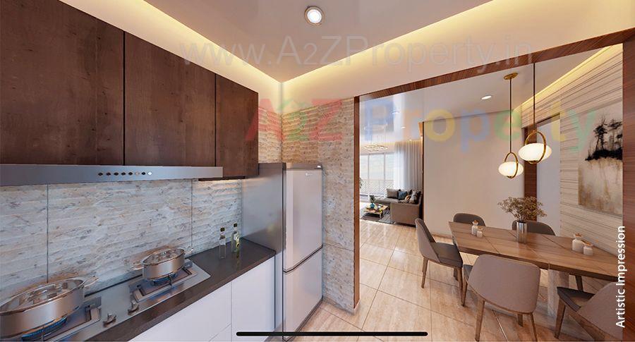 Kitchen_dining_living of real estate project Nyati Evolve located at Pune-m-corp, Pune, Maharashtra