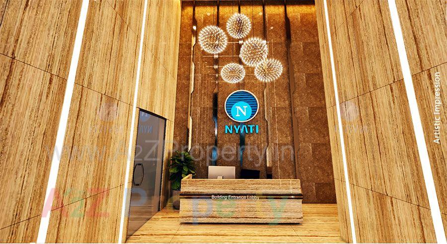 Lobby of real estate project Nyati Evolve located at Pune-m-corp, Pune, Maharashtra