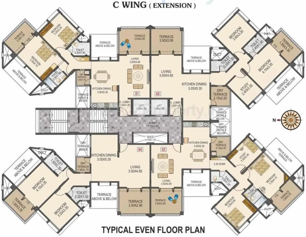 Layout of real estate project Oakwood Hills located at Baner, Pune, Maharashtra