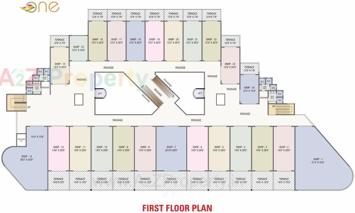 Layout of real estate project One Mall located at Pimpri-chinchawad-m-corp, Pune, Maharashtra