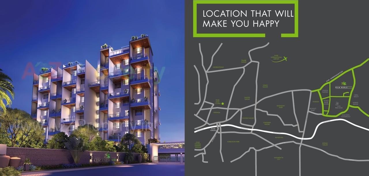 3D Elevation of real estate project Palm World One located at Kharadi, Pune, Maharashtra