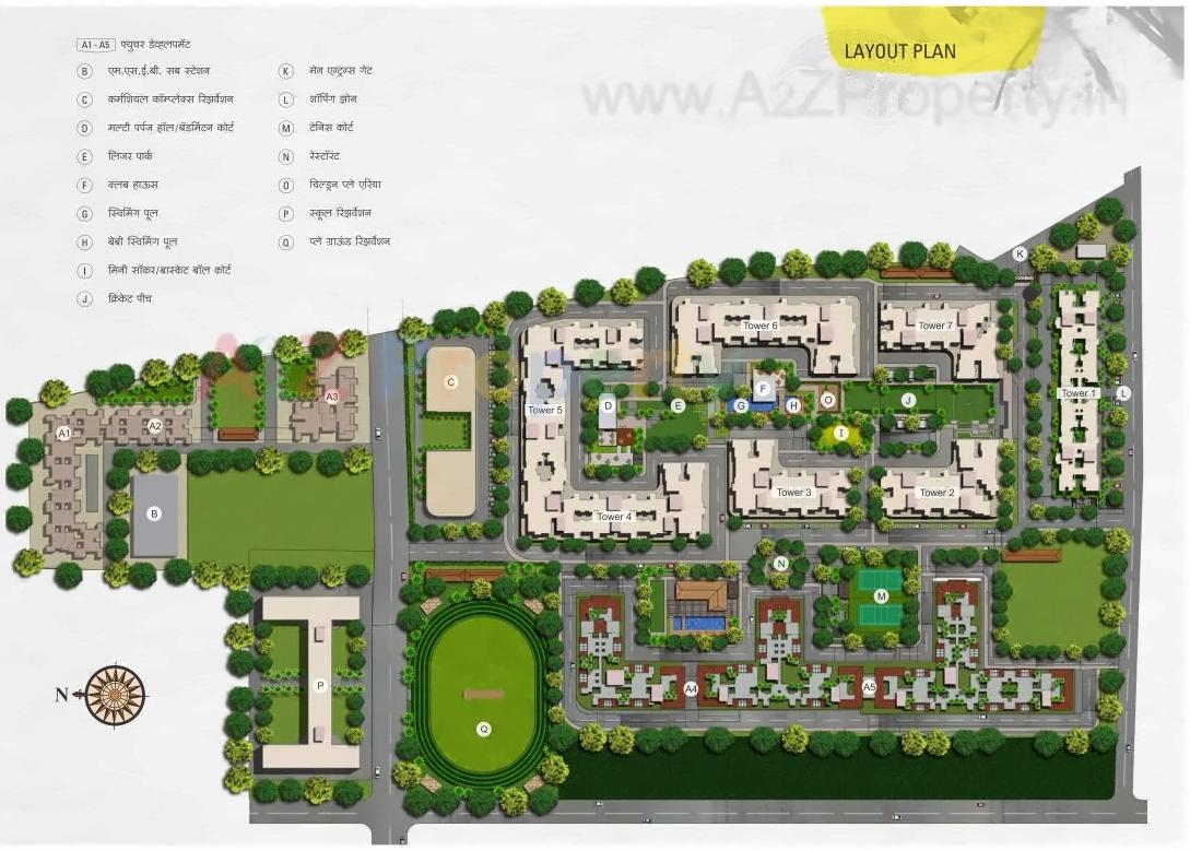 Layout of real estate project Paranjape Abhiruchi Parisar  T1,t2 ,t3, M1a, M1b M located at Dhayari-part, Pune, Maharashtra