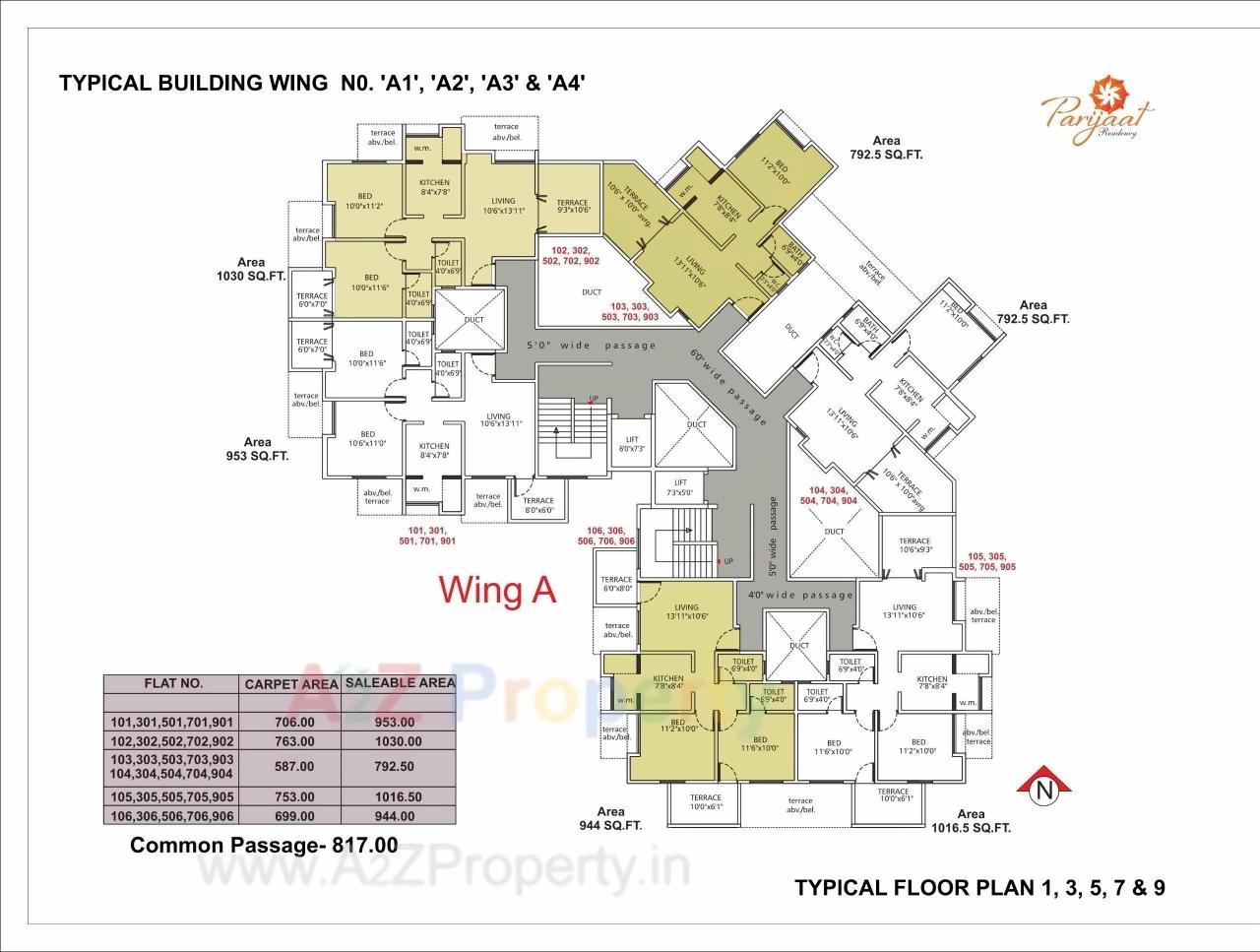 Layout of real estate project Parijaat Residency located at Talegaon-dabhade-m-cl, Pune, Maharashtra