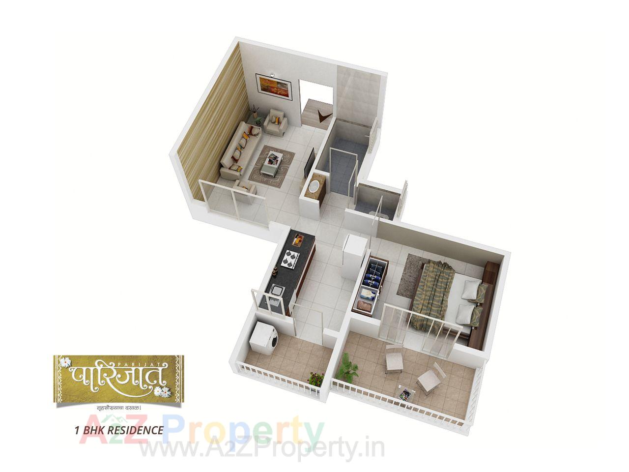 Sharada Alliance Parijat_1bhk Layout of real estate project Parijat located at Ambegaon-kh, Pune, Maharashtra