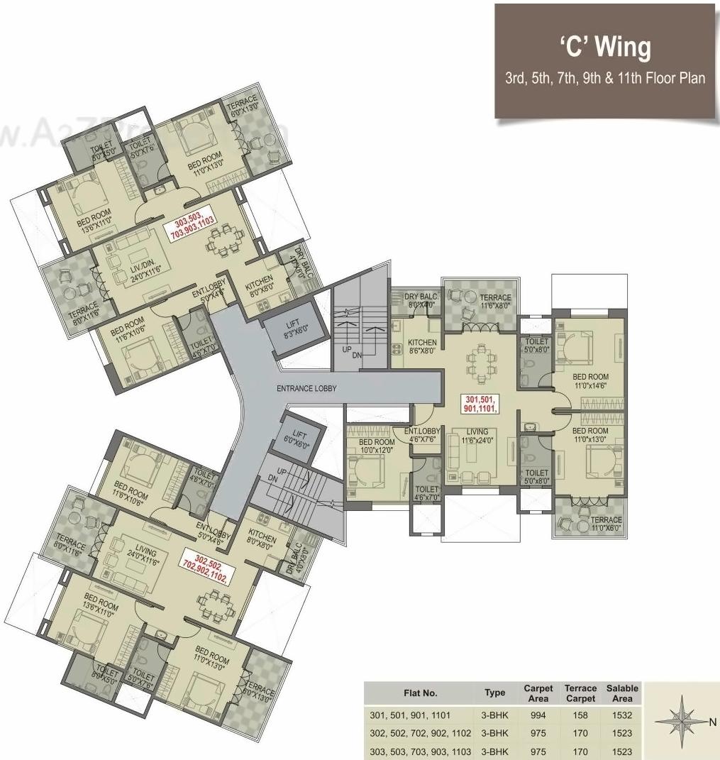 Layout of real estate project Paritosh A,b,c located at Pune-m-corp, Pune, Maharashtra
