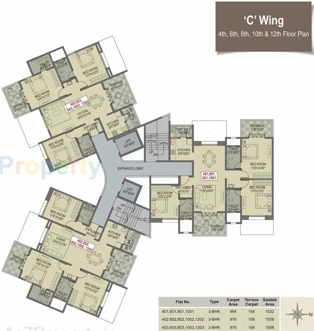 Layout of real estate project Paritosh A,b,c located at Pune-m-corp, Pune, Maharashtra