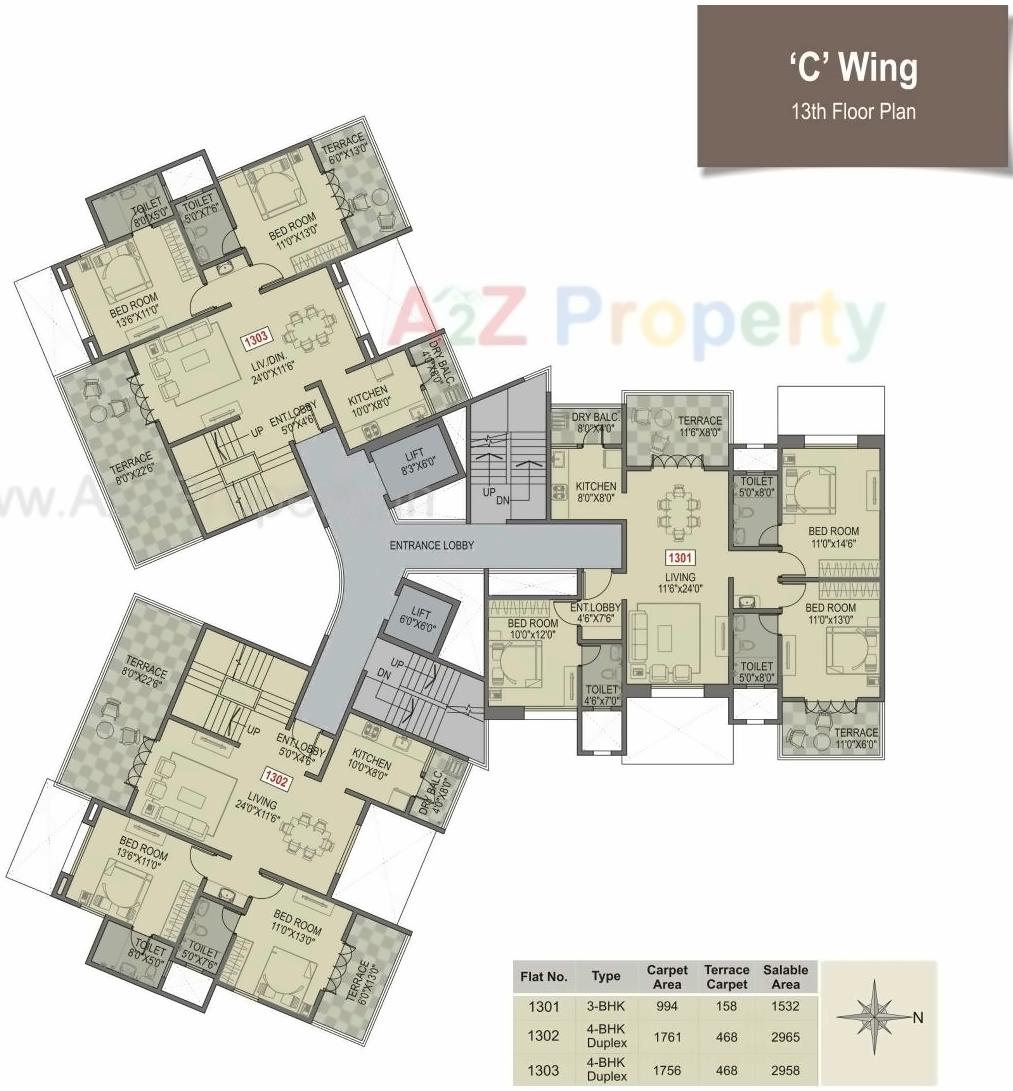 Layout of real estate project Paritosh A,b,c located at Pune-m-corp, Pune, Maharashtra