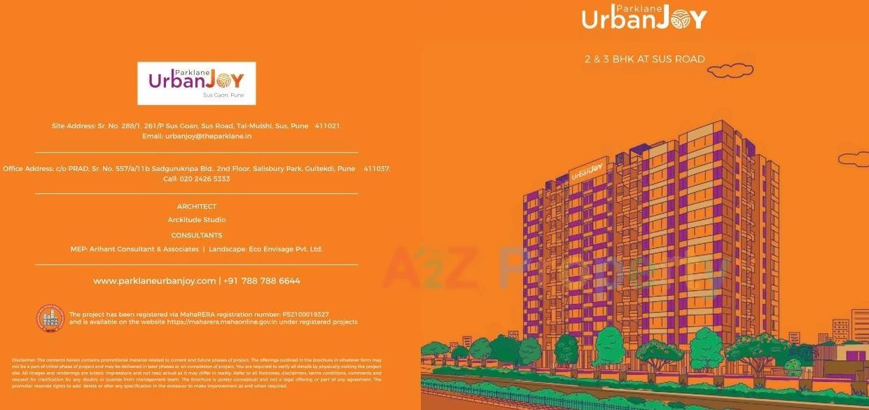  of real estate project Parklane Urbanjoy located at Sus, Pune, Maharashtra