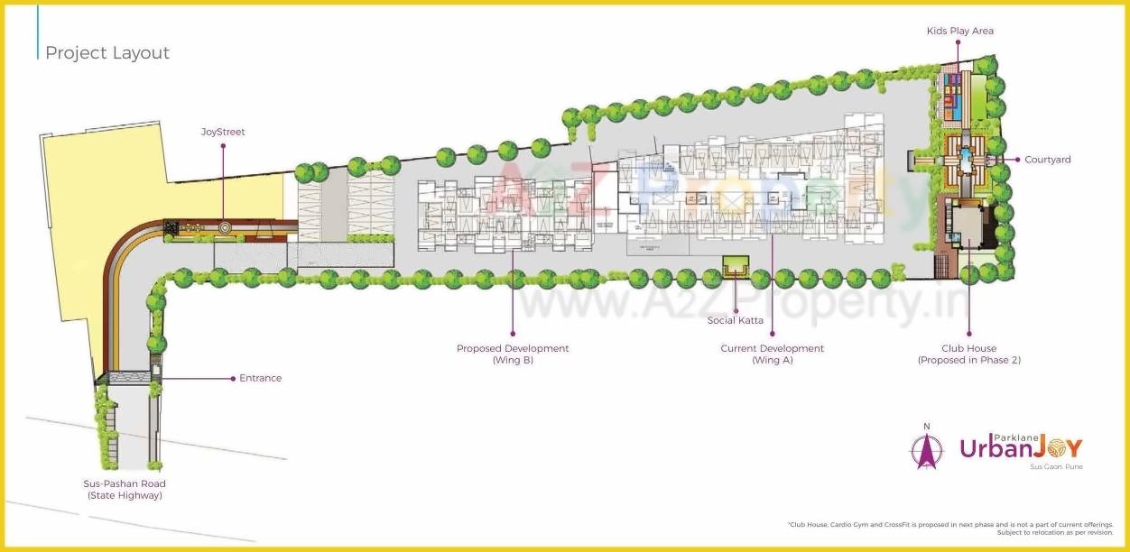 Layout of real estate project Parklane Urbanjoy located at Sus, Pune, Maharashtra