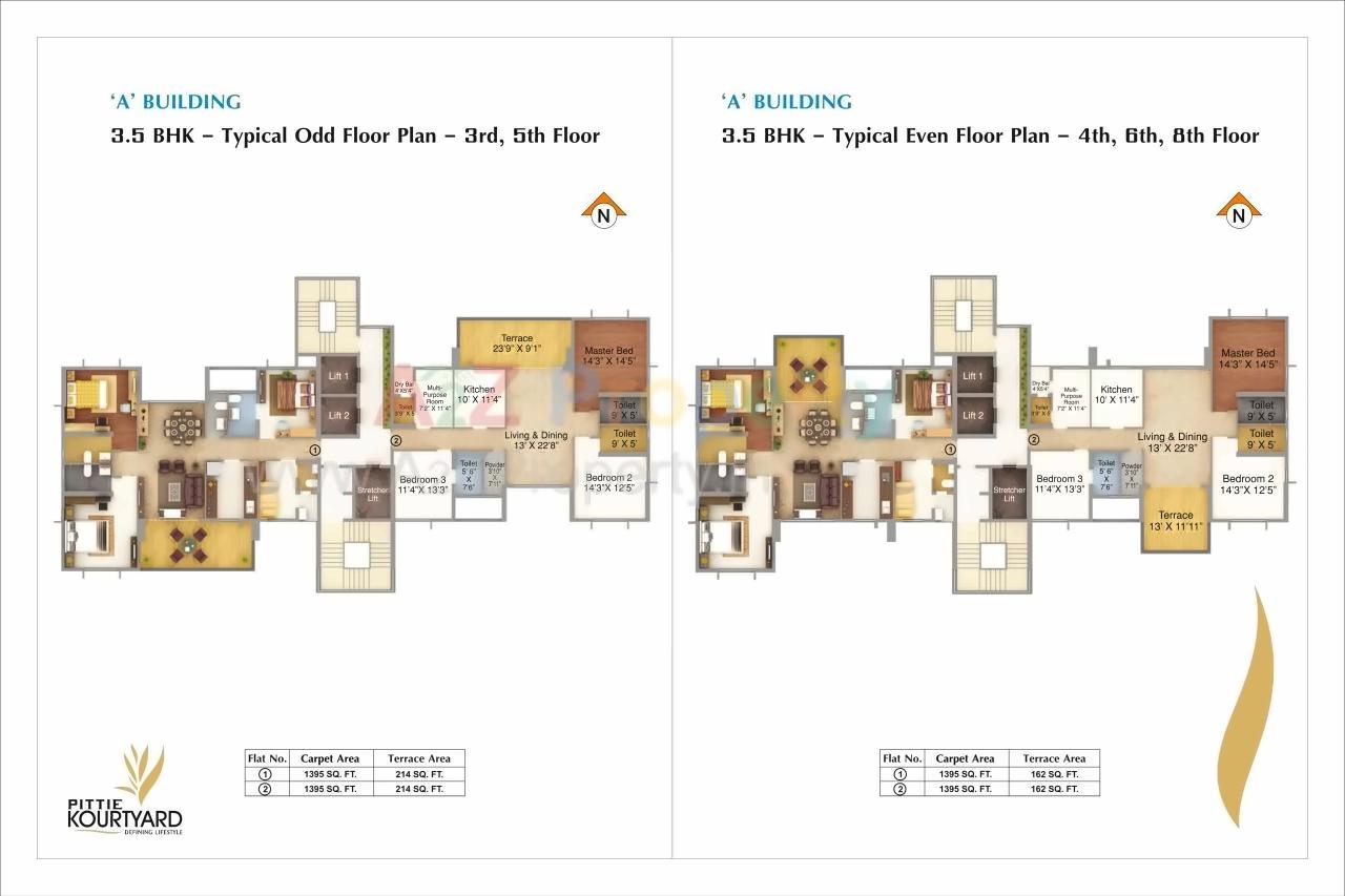 Layout of real estate project Pittie Kourtyard   D Tower located at Kharadi, Pune, Maharashtra