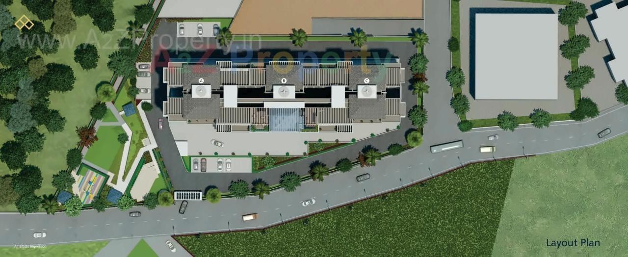 Layout of real estate project Prathamesh Elite located at Kothrud, Pune, Maharashtra