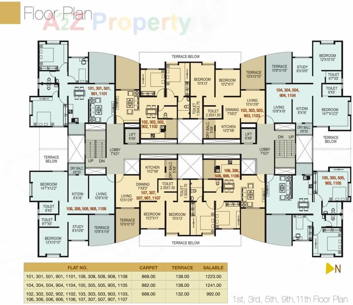 Layout of real estate project Prestige Gold located at Mundhawa, Pune, Maharashtra